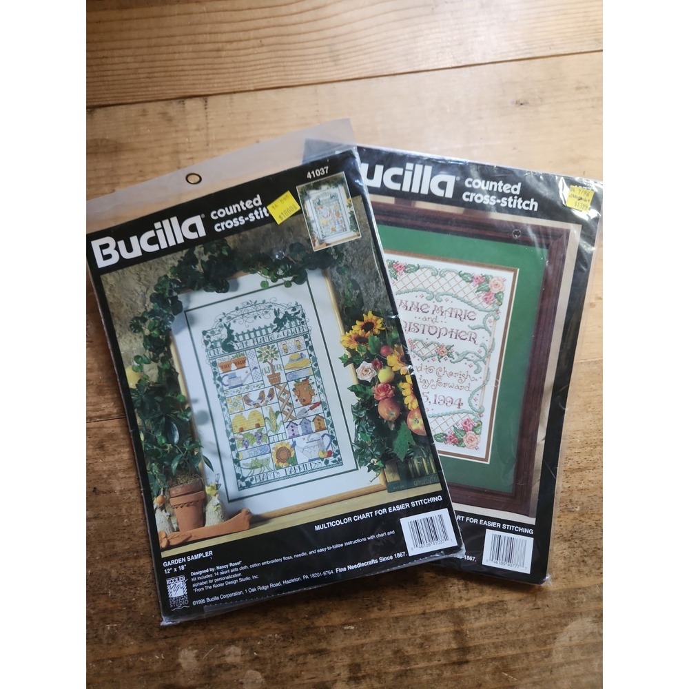Set Of 2 VTG NIP Bucilla Embroidery Samplers